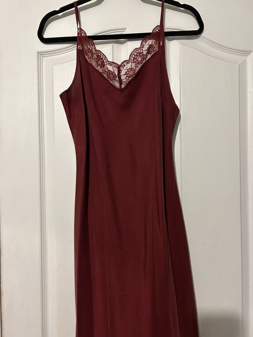 ECI Wine Lace-Trim Slip Chemise